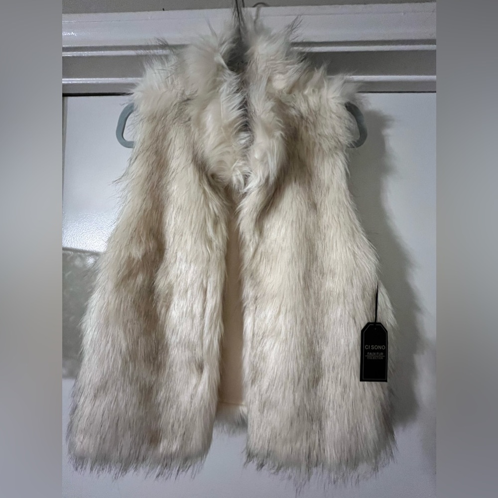 Ci Sono | Faux Fur Vest | Polar White | XL